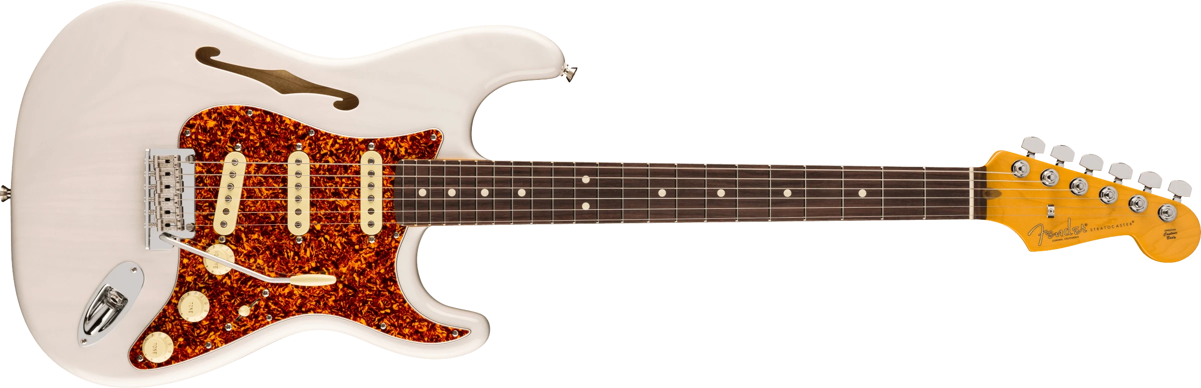 Fender Strat AM Pro II Thinline wbl/rw 